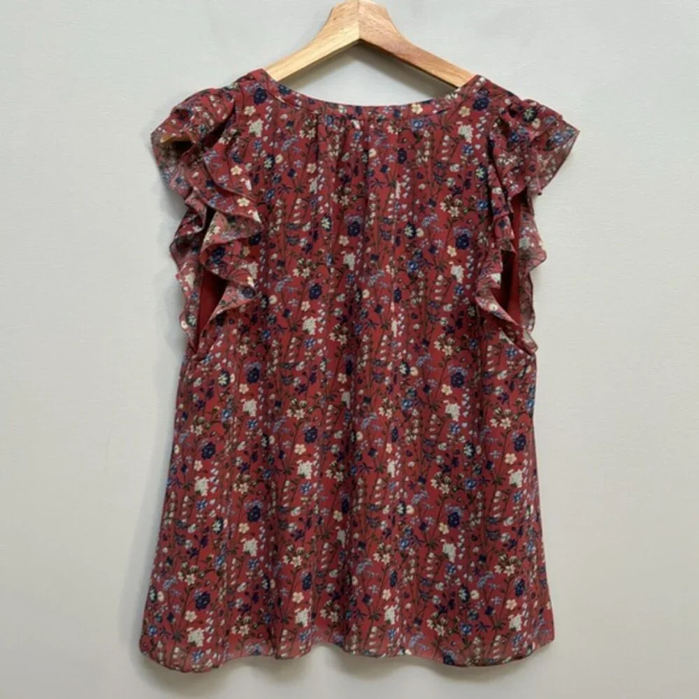 Aritzia Wilfred Floral Sleeveless Chanson Blouse Size M - Picture 9 of 9